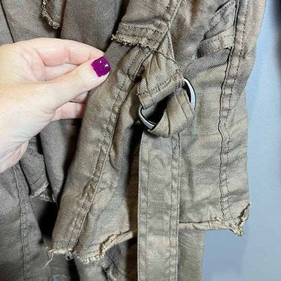 Free People Raw Hem Waterfall Femme Linen Jacket Sz S - Picture 5 of 12